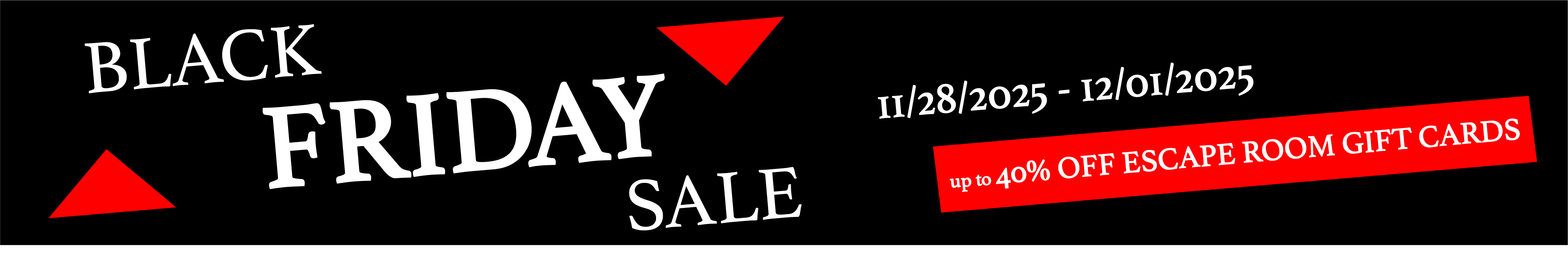Black Friday Escape Room Gift Card Sale